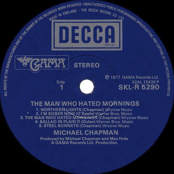 Michael Chapman (2) : The Man Who Hated Mornings (LP, Album)