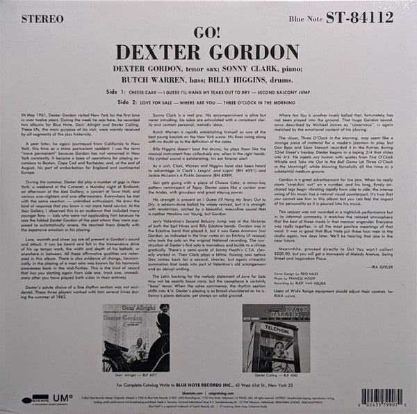 Dexter Gordon : Go! (LP, Album, RE, 180)