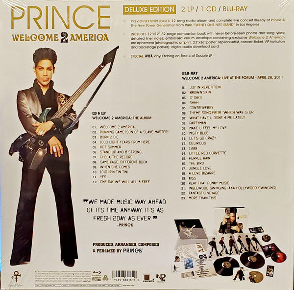 Prince : Welcome 2 America (Dlx + LP, Album + LP, S/Sided, Album, Etch + CD, A)
