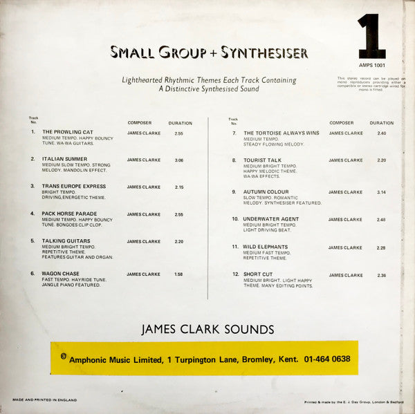 James Clarke Sounds* : Small Group + Synthesiser (LP, Album)