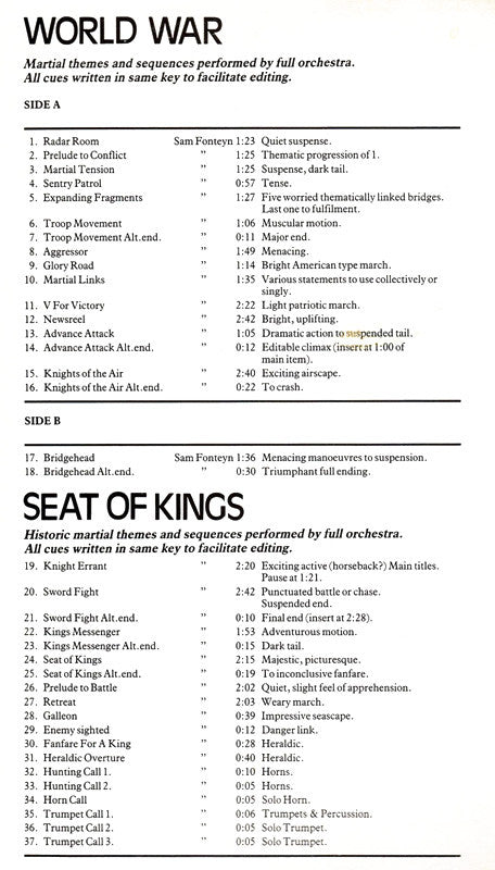 Sam Fonteyn : World War / Seat Of Kings (LP)