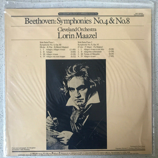 Ludwig van Beethoven, Lorin Maazel ∙ The Cleveland Orchestra : Symphonies N°4 & N°8 (LP, RP)