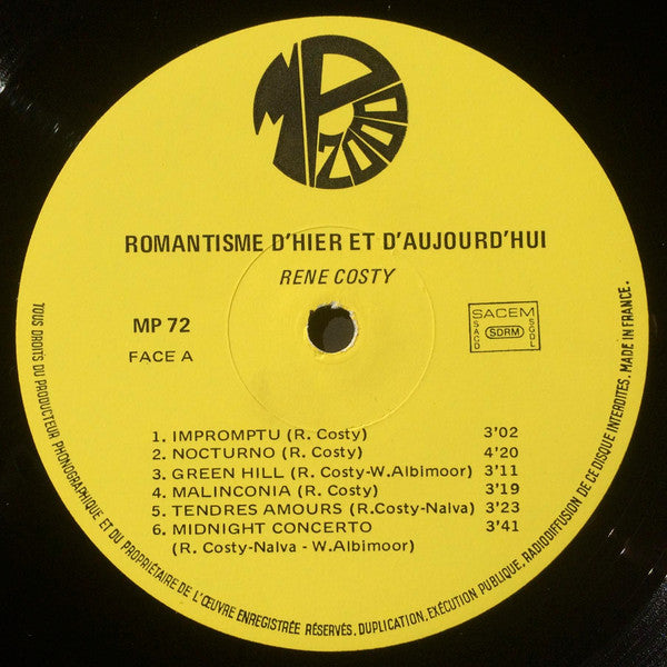 René Costy : Romantisme D'Hier Et D'Aujourd'hui (LP)