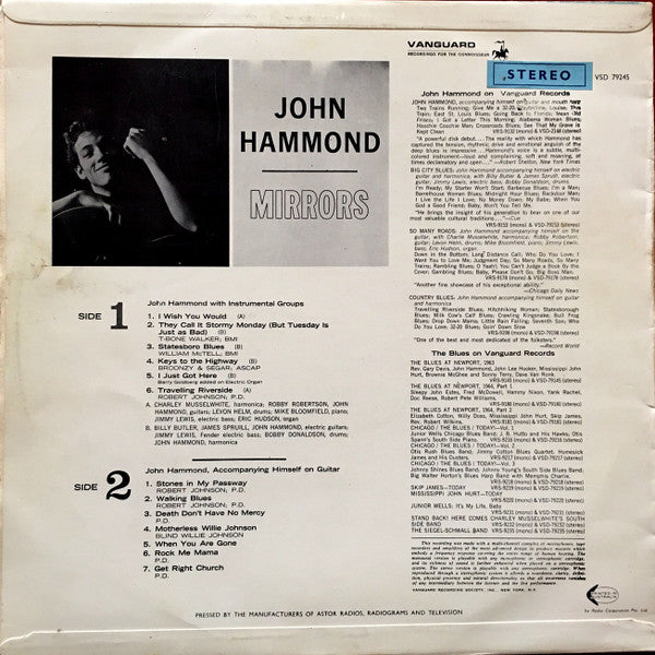 John Hammond* : Mirrors (LP)