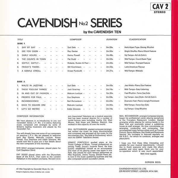 The Cavendish Ten : Cavendish Series 2 (LP)