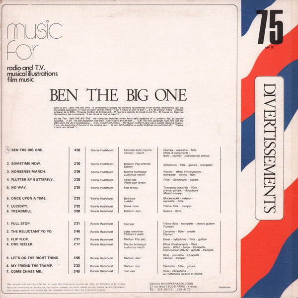 Ronnie Hazlehurst : Ben The Big One (LP)