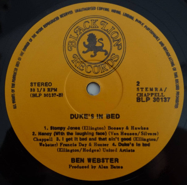 Ben Webster : Duke's In Bed! (LP, Album)