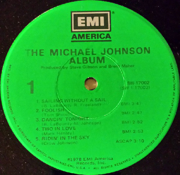 Michael Johnson (5) : The Michael Johnson Album (LP, Album, Jac)
