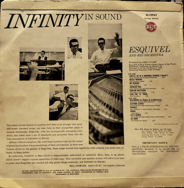 Esquivel And His Orchestra : Infinity In Sound (LP, Album)