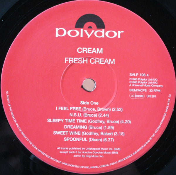 Cream (2) : Fresh Cream (LP, Album, Ltd, RE, 180)