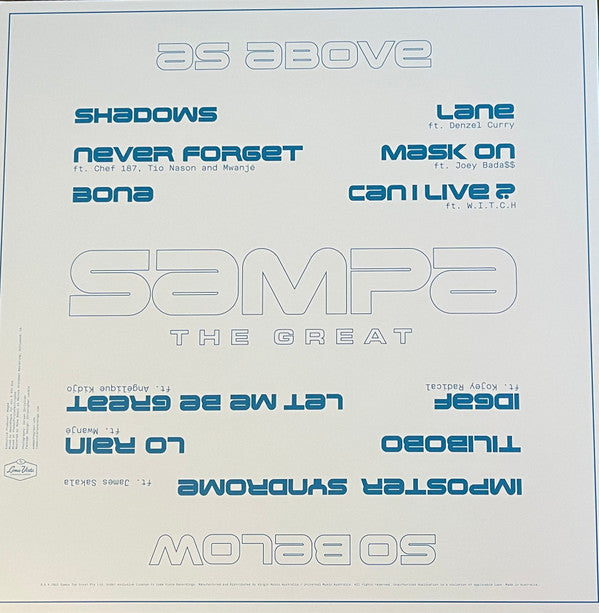 Sampa The Great : As Above So Below (LP, Album, Ltd, Whi)