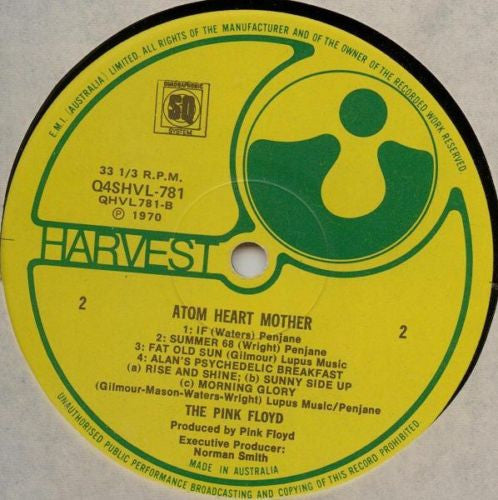 Pink Floyd : Atom Heart Mother (LP, Album, Quad, 2nd)