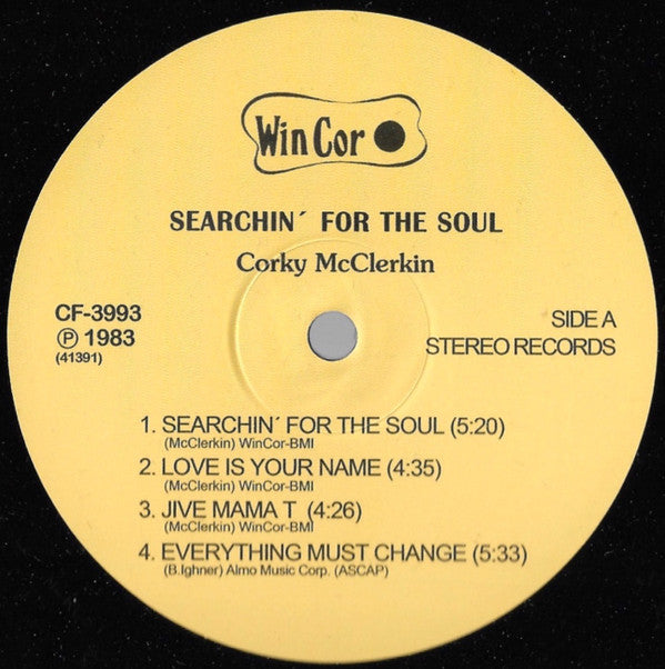 Corky McClerkin : Searchin' For The Soul (LP, Album, RE, RM, 180)