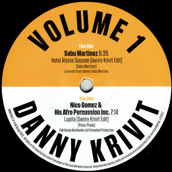 Danny Krivit : Mr Bongo Edits Volume 1 (12")