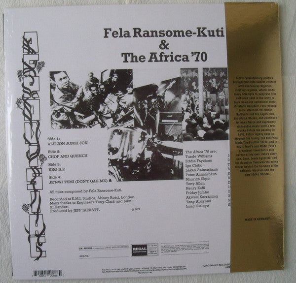 Fela Kuti & Africa 70 : Afrodisiac (LP, Red + LP, Gre + Album, RE, RM, 50t)