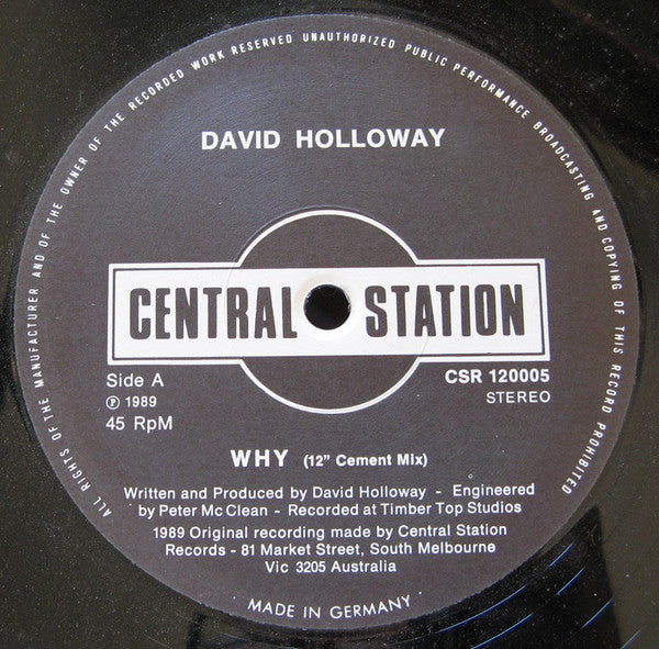 David Holloway (4) : Why / Shine On (12")