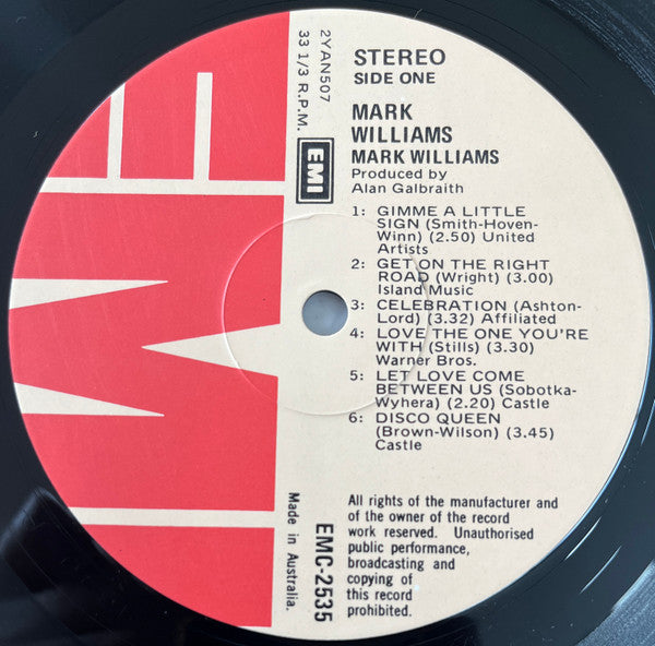 Mark Williams (4) : Mark Williams (LP, Album)