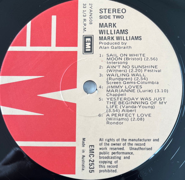 Mark Williams (4) : Mark Williams (LP, Album)