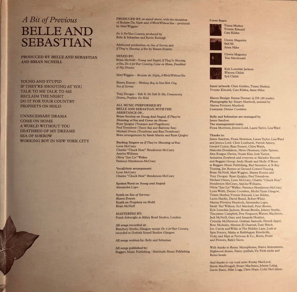 Belle And Sebastian* : A Bit Of Previous (LP, Album, GZ )