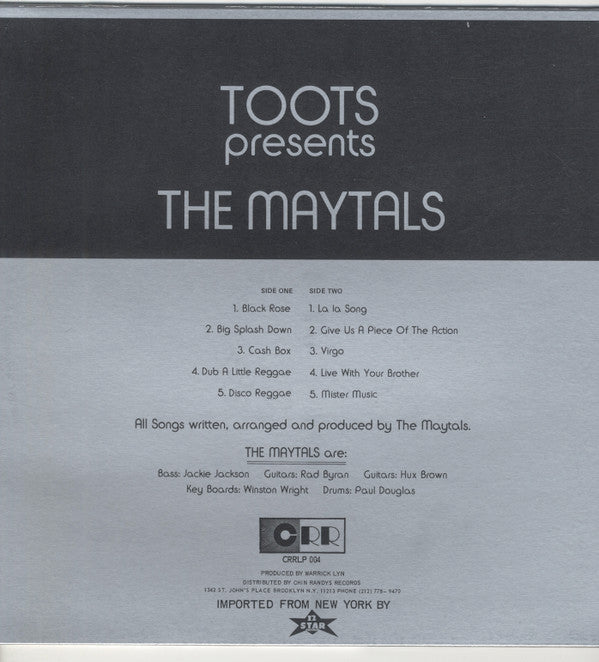 The Maytals : Toots Presents The Maytals (LP, Album, RP)