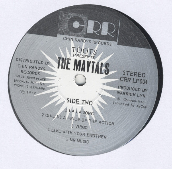 The Maytals : Toots Presents The Maytals (LP, Album, RP)