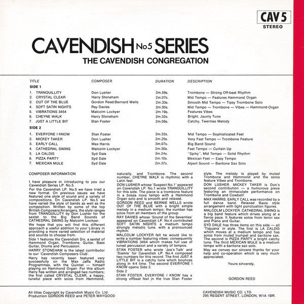 The Cavendish Congregation : Cavendish Series 5 (LP)