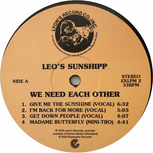 Leo's Sunshipp : We Need Each Other (LP, Album, RE)