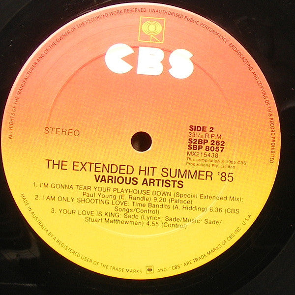 Various : The Extended Hit Summer '85 (2xLP, Comp)