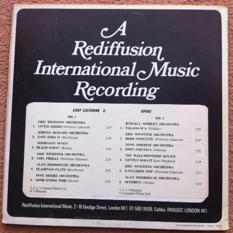 Various : A Rediffusion International Music Recording - Easy Listening 2. (LP, Comp)