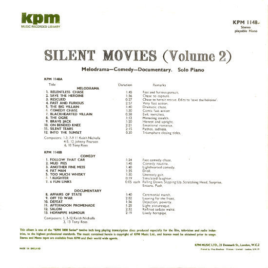 Various : Silent Movies (Volume 2) (LP, Lib)