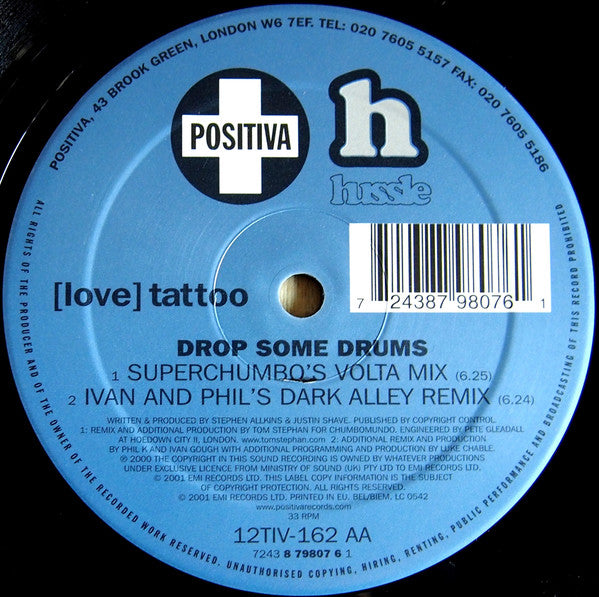 [Love] Tattoo : Drop Some Drums (12")