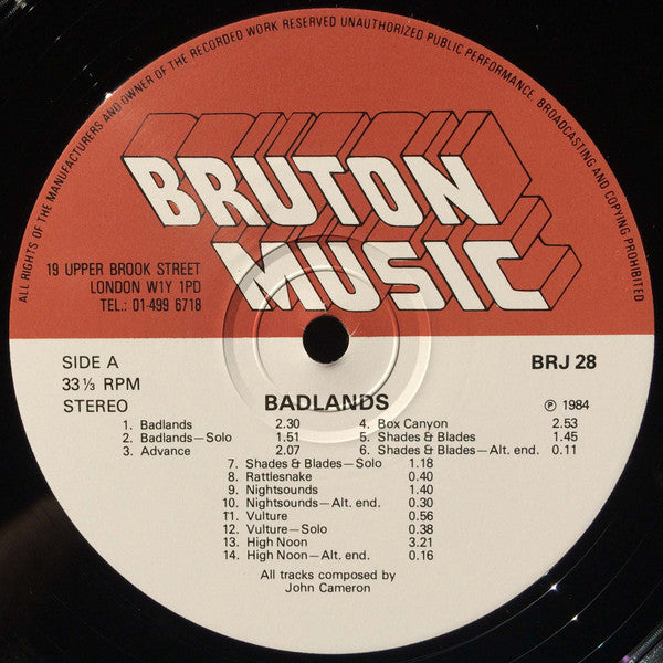 John Cameron (2) : Badlands (LP)