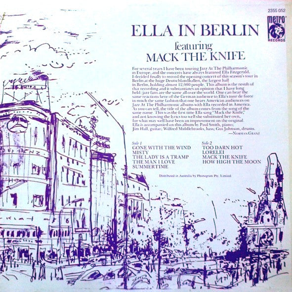 Ella Fitzgerald : Ella In Berlin featuring Mack The Knife (LP, Album, RE)