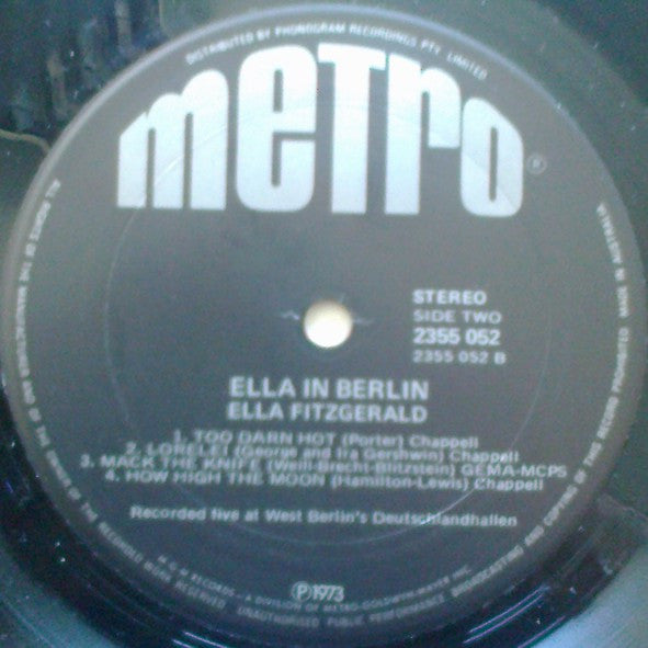 Ella Fitzgerald : Ella In Berlin featuring Mack The Knife (LP, Album, RE)