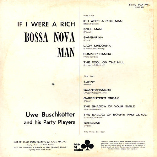 Uwe Buschkötter And His Party Players : If I Were A Rich Bossa Nova Man (LP, Album)