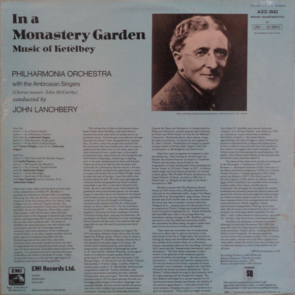 Albert W. Ketelbey - Philharmonia Orchestra / John Lanchbery With The The Ambrosian Singers : In A Monastery Garden (LP, Quad, Ori)