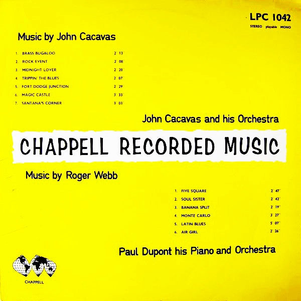 John Cacavas And His Orchestra / Paul Dupont His Piano And Orchestra* : Music By John Cacavas / Music By Roger Webb (LP)