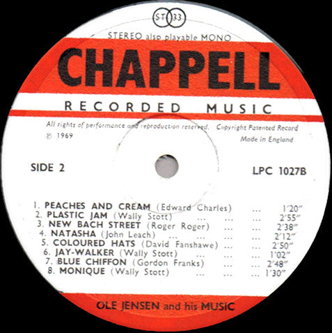 Ole Jensen And His Music : Chappell Recorded Music (LP)