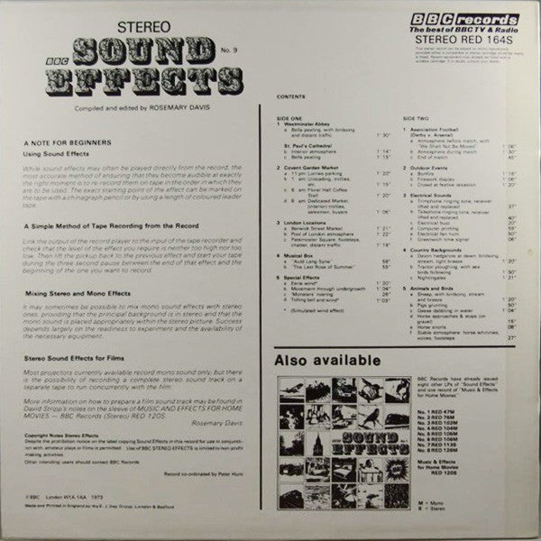 No Artist : Sound Effects No. 9 (LP)