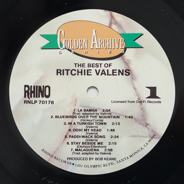 Ritchie Valens : The Best Of Ritchie Valens (LP, Comp, RE)
