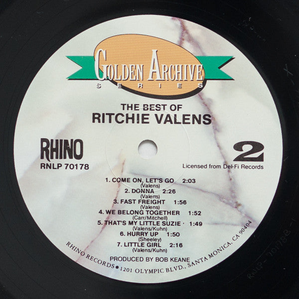 Ritchie Valens : The Best Of Ritchie Valens (LP, Comp, RE)