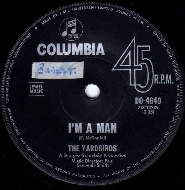 The Yardbirds : I'm A Man (7", Single)