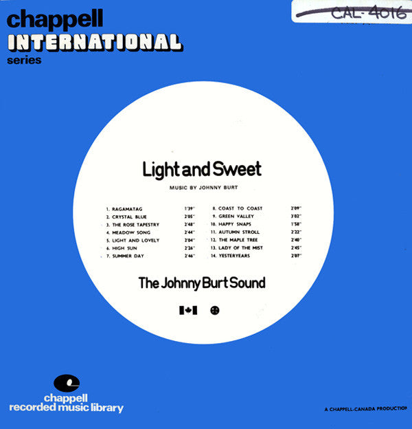 The Johnny Burt Sound : Light And Sweet (LP)