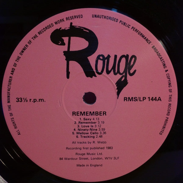 Roger Webb : Remember (LP)