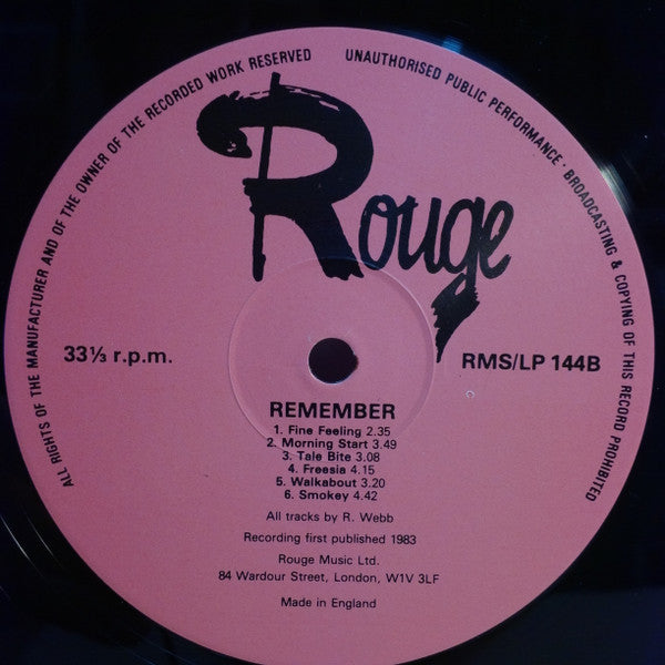 Roger Webb : Remember (LP)