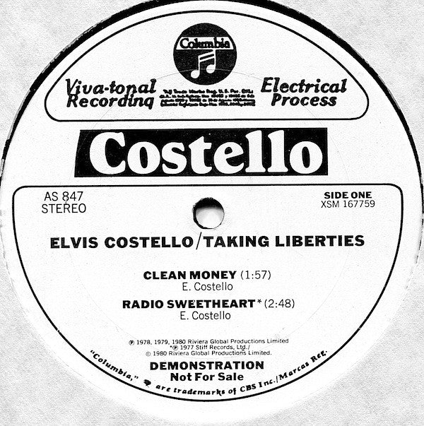 Elvis Costello : Taking Liberties (12", Promo)