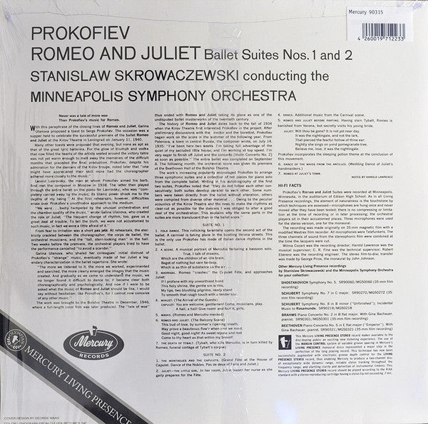 Sergei Prokofiev, Stanislaw Skrowaczewski, Minneapolis Symphony Orchestra : Romeo And Juliet · Ballet-Suites 1 And 2 (LP, Album, RE, RM, 180)