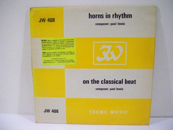 Paul Lewis (4) : Horns In Rhythm - On The Classical Beat (LP)