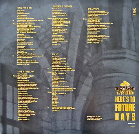 Thompson Twins : Here's To Future Days (LP, Album)