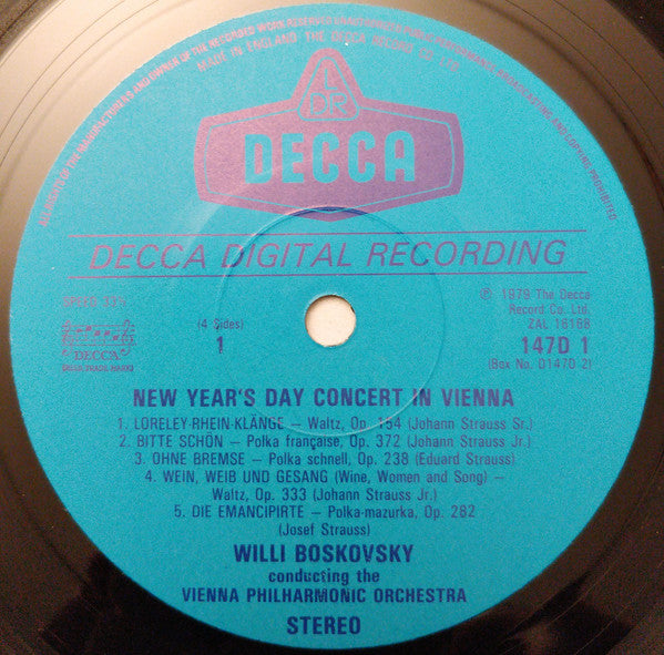 Wiener Philharmoniker, Willi Boskovsky : New Year's Day Concert In Vienna = Neujahrskonzert In Wien = Concert Du Nouvel An, A Vienne (2xLP)